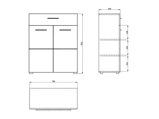 Home affaire Schuhschrank »Beny, Schuhkommode, Schuhregal, mit einer Schublade, Höhe 98 cm« Hochglanzfronten, 2 Türen, Breite 79 cm
