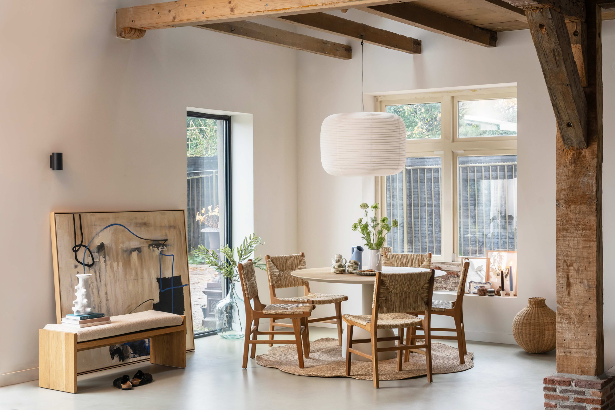 Eettafel Illo Flamed Oak Creta Ø155 cm
