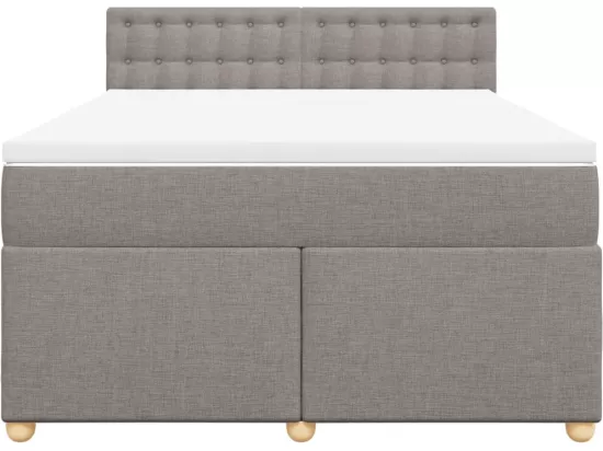 Sommier à lattes de lit avec matelas Taupe 160x200 cm Tissu