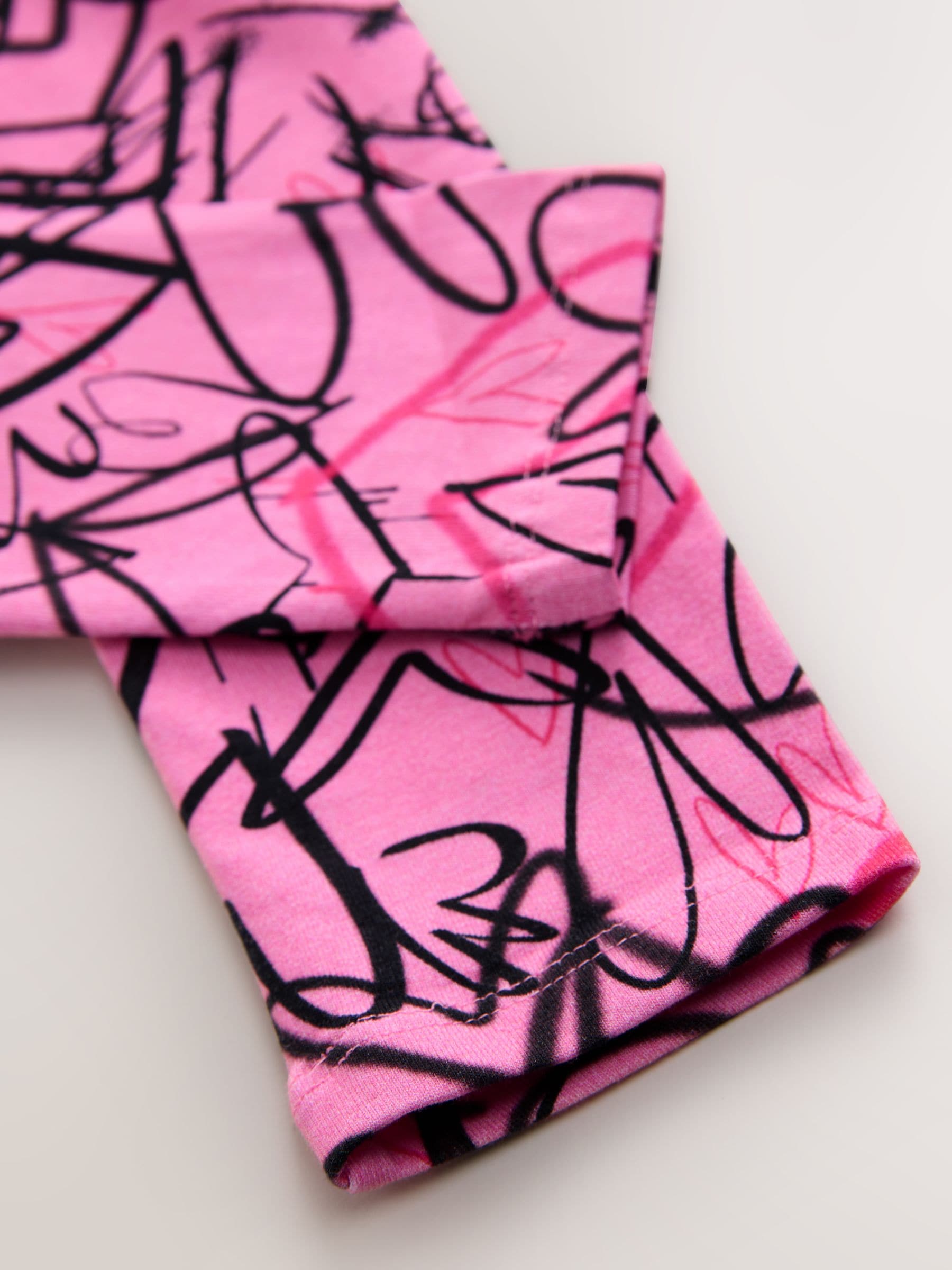 Roze graffiti hartjes - Legging (3-16 jr)