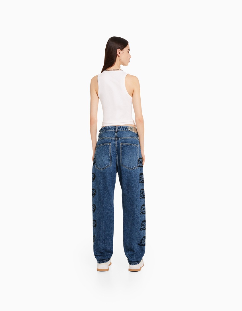 Calça jeans de perna larga BERSHKA ft. BIZARRAP