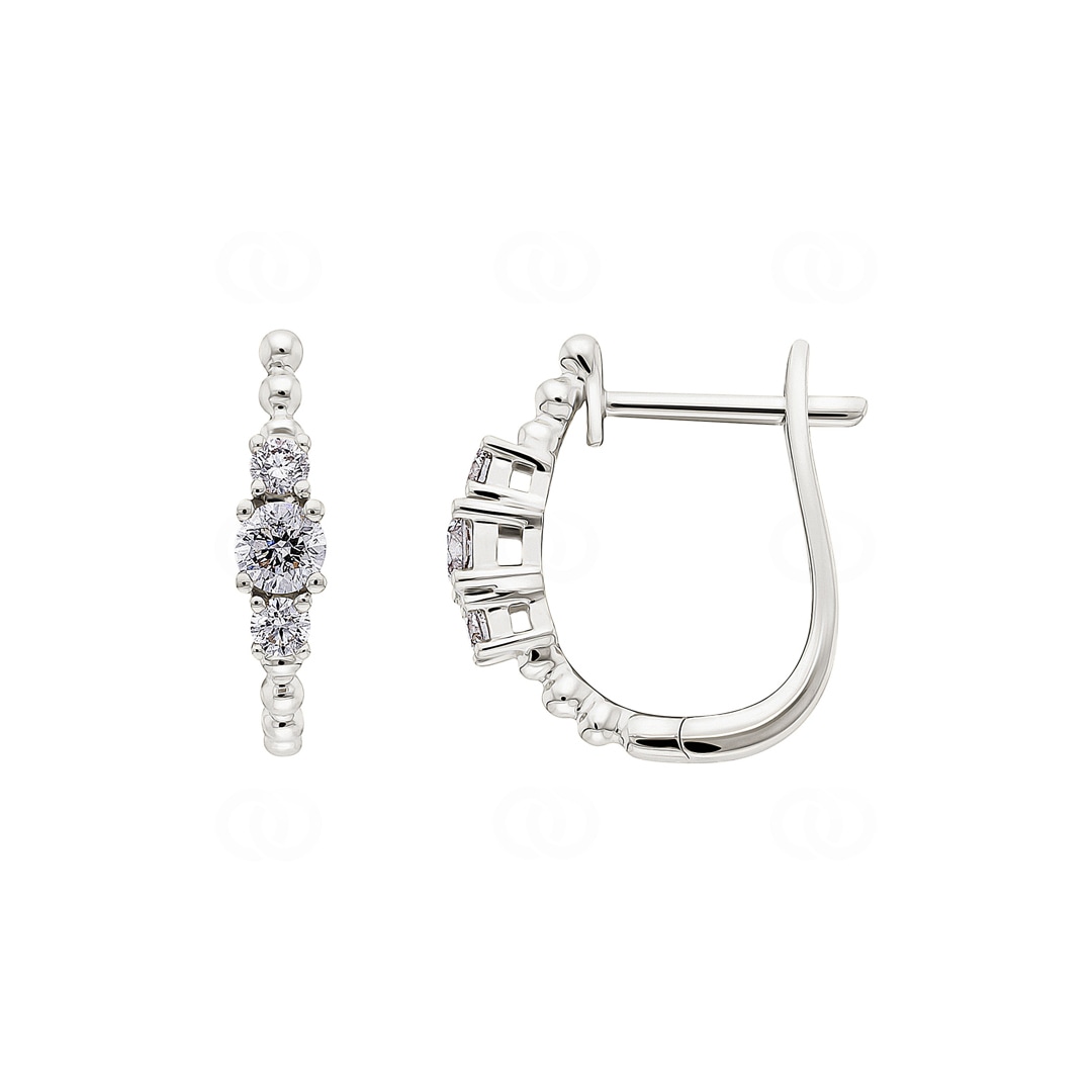 Kreolen 750/18 K Weissgold mit Diamanten 0.34 ct H/si