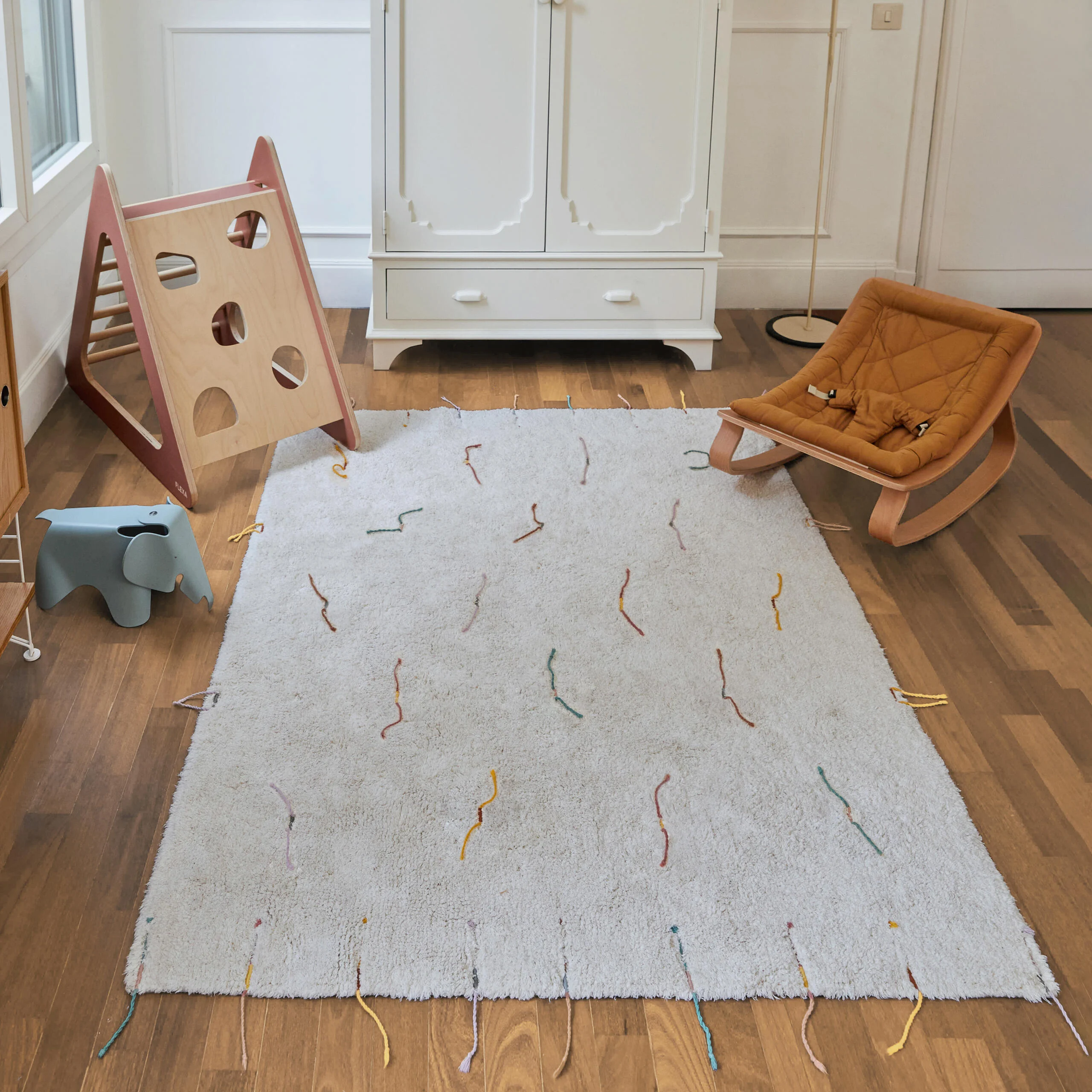 FLEURS SAUVAGES - Tapis en coton lavable | Multicolore
