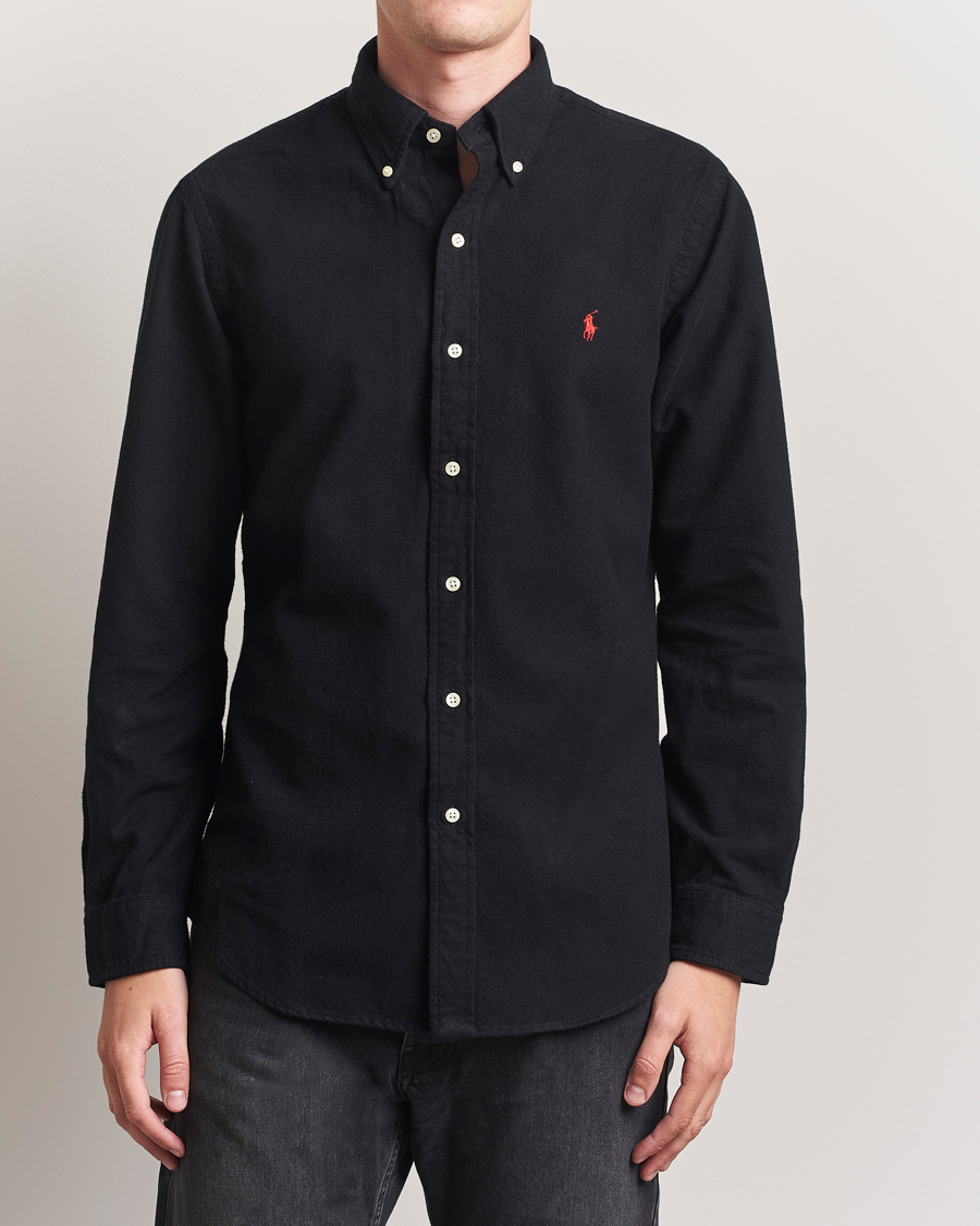 Polo Ralph Lauren Custom Fit Brushed Flannel Shirt Polo Black