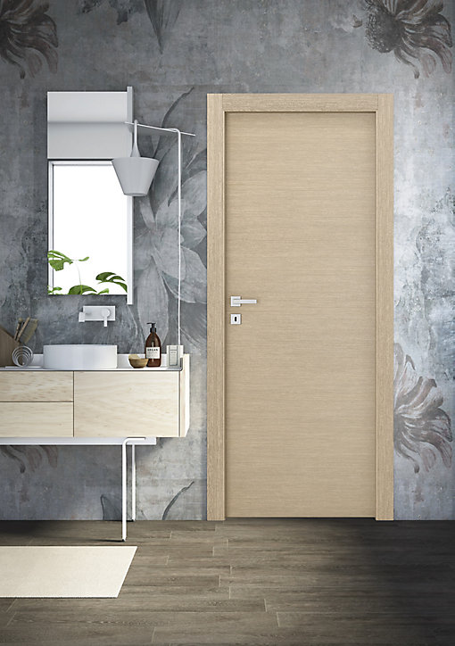 Bloc-porte Alexia bois naturel H.204 x l.73 cm, poussant droit