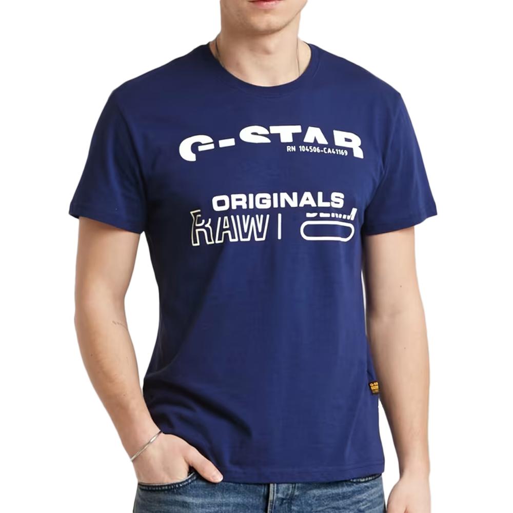 T-shirt Bleu Homme G-Star Raw Originals
