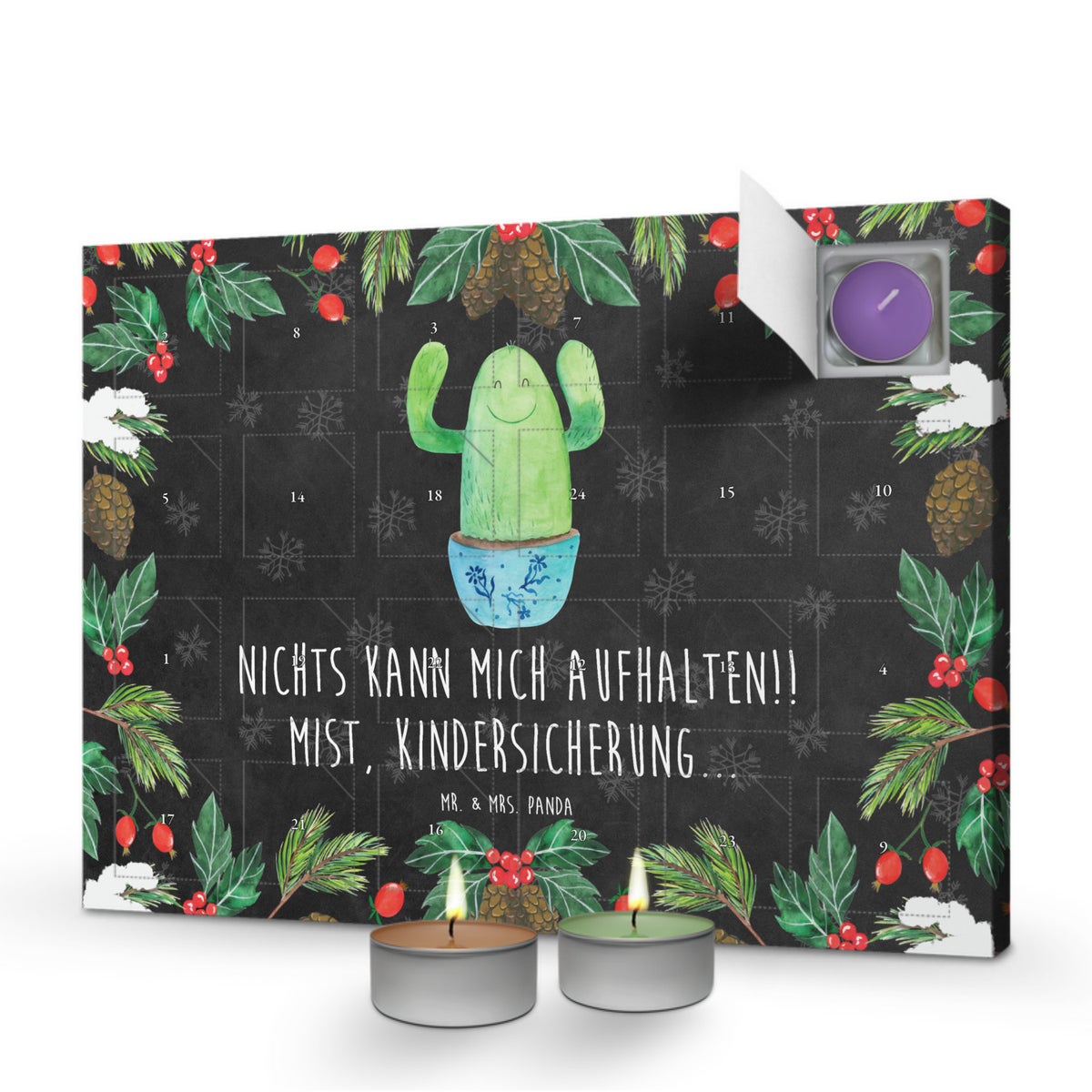 Mr. & Mrs. Panda Geurkaars Adventskalender Cactus Happy - Zwart