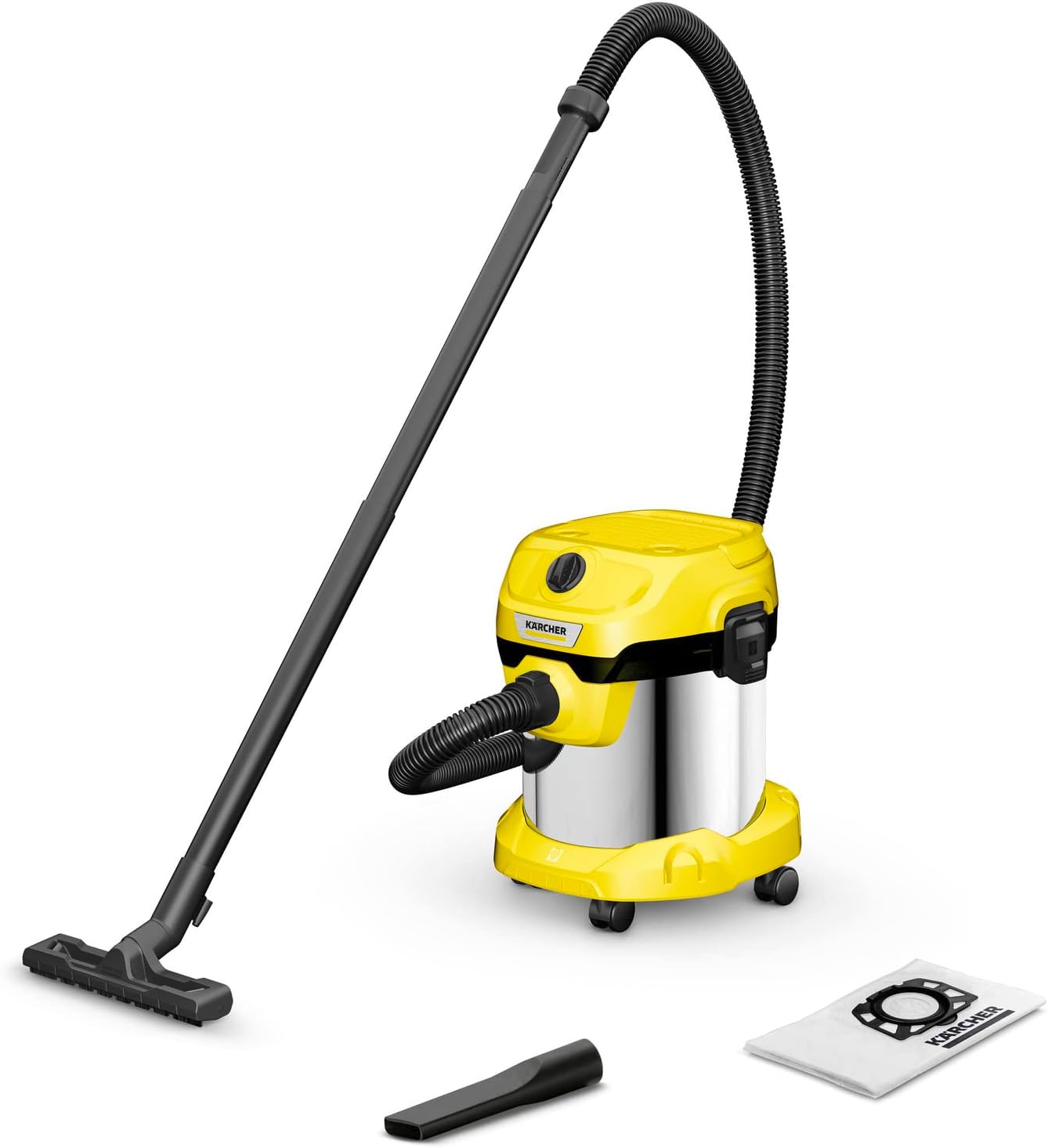 Kärcher WD 2 Plus S V-15/4/18 Nass Trocken Staubsauger mit Blasfunktion, 1000 W, 15 L