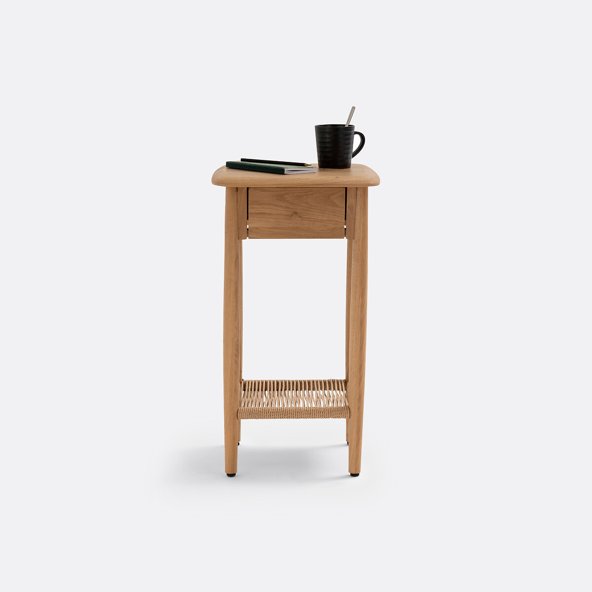 LA REDOUTE INTERIEURS<br>Mesa de cabeceira em carvalho maciço e vime, Malora