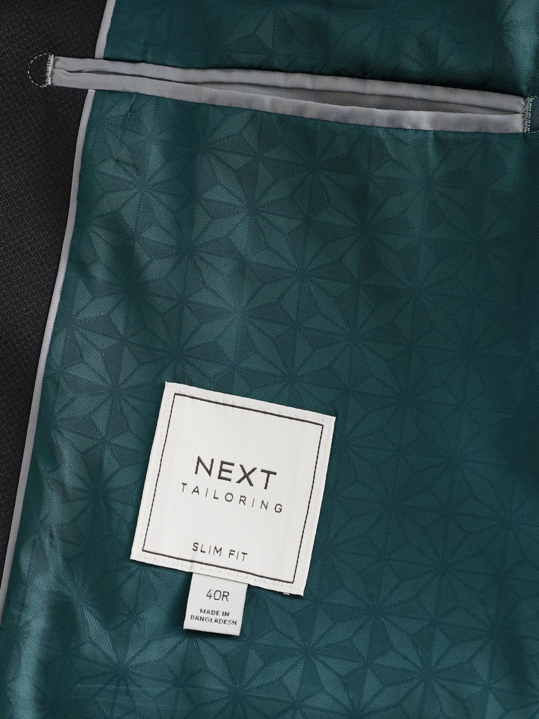 Zwart - Slim Fit - Kostuum met textuur: colbert
