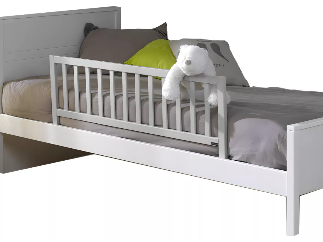 Barrière de lit enfant bois massif gris clair NOÉ
