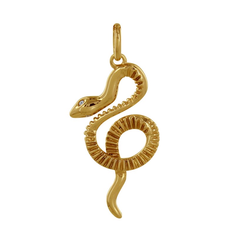 Pendentif Plaqué Or Serpent