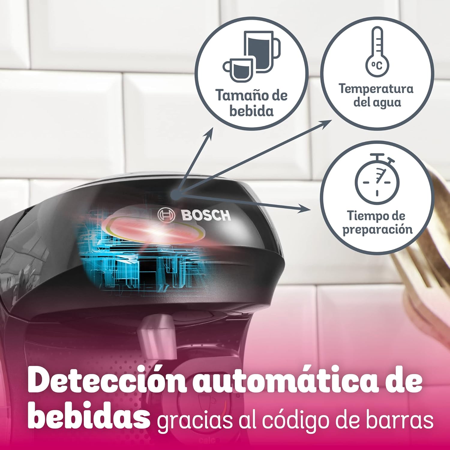 Bosch Tassimo Happy TAS1002 – Machine à café à capsules – Cafetière multi boissons pour plus de 40 boissons – Avec technologie intellibrew – 1400 W – Couleur : Noir
