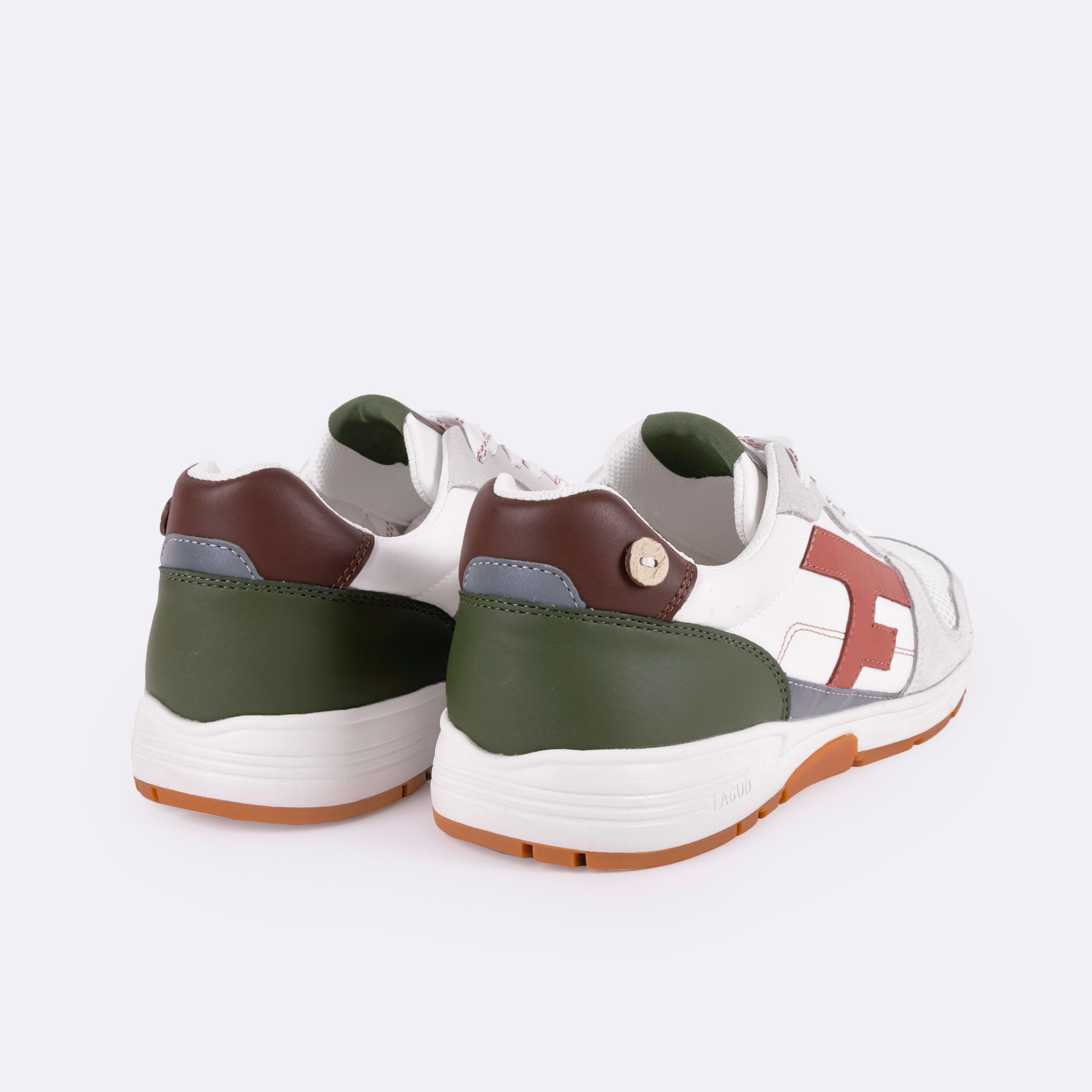 Runnings blanche & terracotta Polyester recyclé - modèle Olive