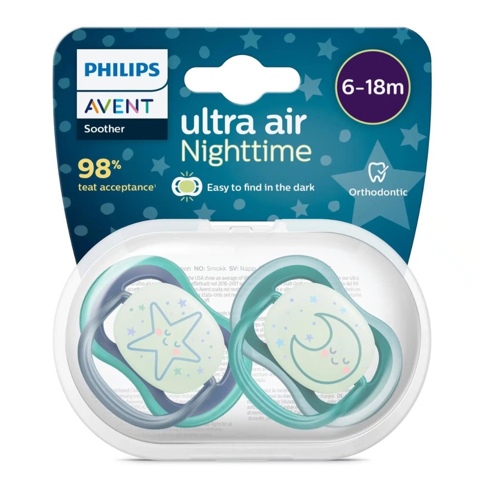 Avent Fopspeen 6-18M Ultra Air Ster/Maan (2 stuks)