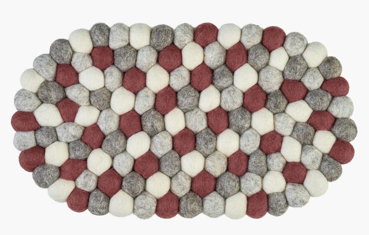 Gryteunderlag multi rød - 33x19 cm
