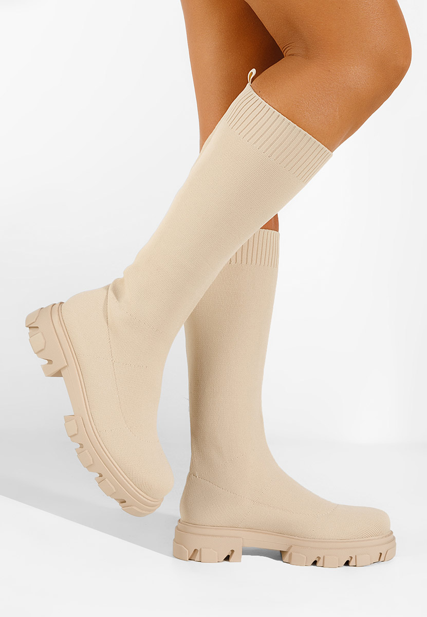 Bottes chaussettes beige Branca V2