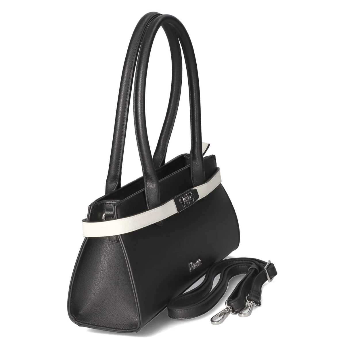 KaerlekSchultertasche - schwarz/weiß