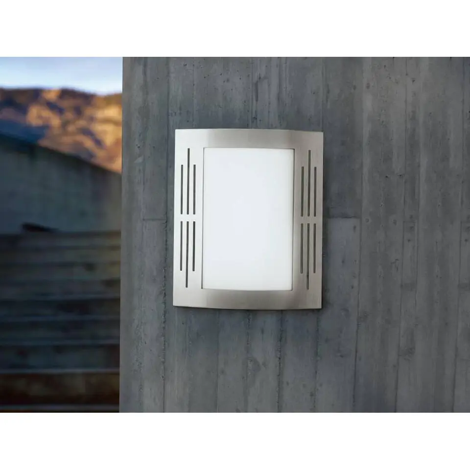 EGLO City Wandlamp - E27 - RVS/Kunststof - Wit/RVS
