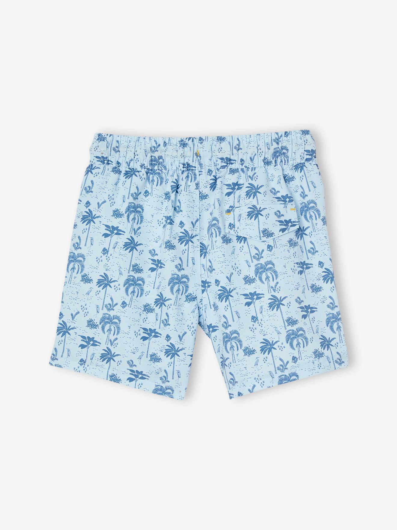 Calção de banho azul claro estampado para meninos