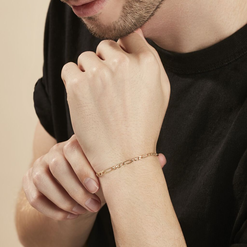Bracelet Cameo Maille Alternée 1/3  Or Jaune