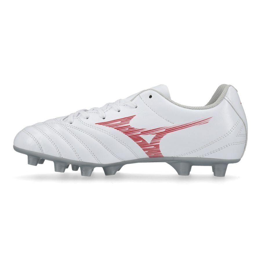 Mizuno Monarcida Neo lll Select FG Charge - Blanc/Radiant Red Enfant