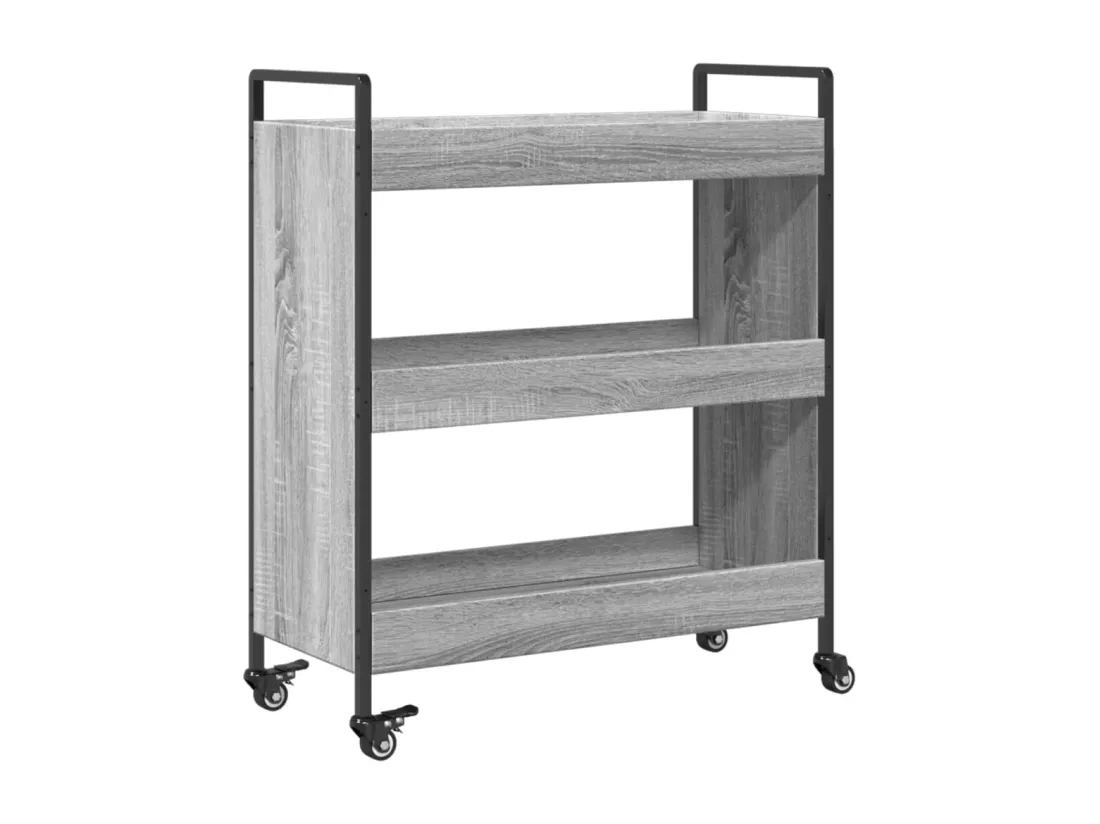 Chariot de cuisine sonoma gris 70x30x82 cm bois d'ingénierie