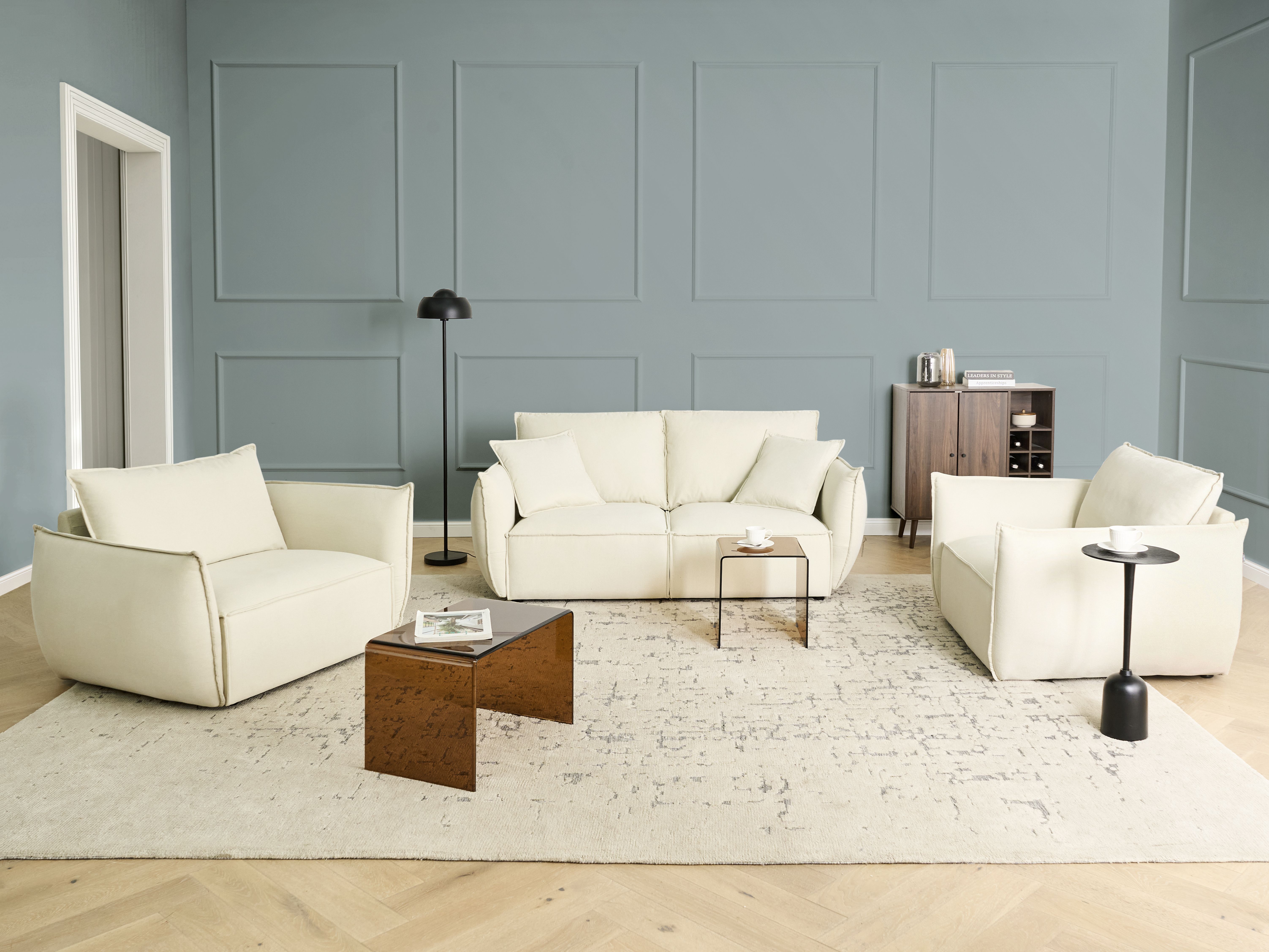 Fauteuil KUNES Stof Lichtbeige
