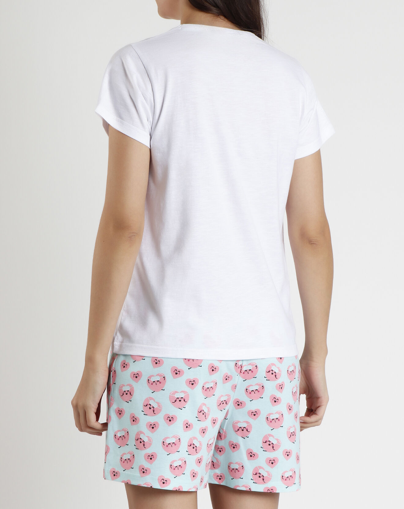 Mr Wonderful Pyjama T-Shirt & Short Isabeau blanc