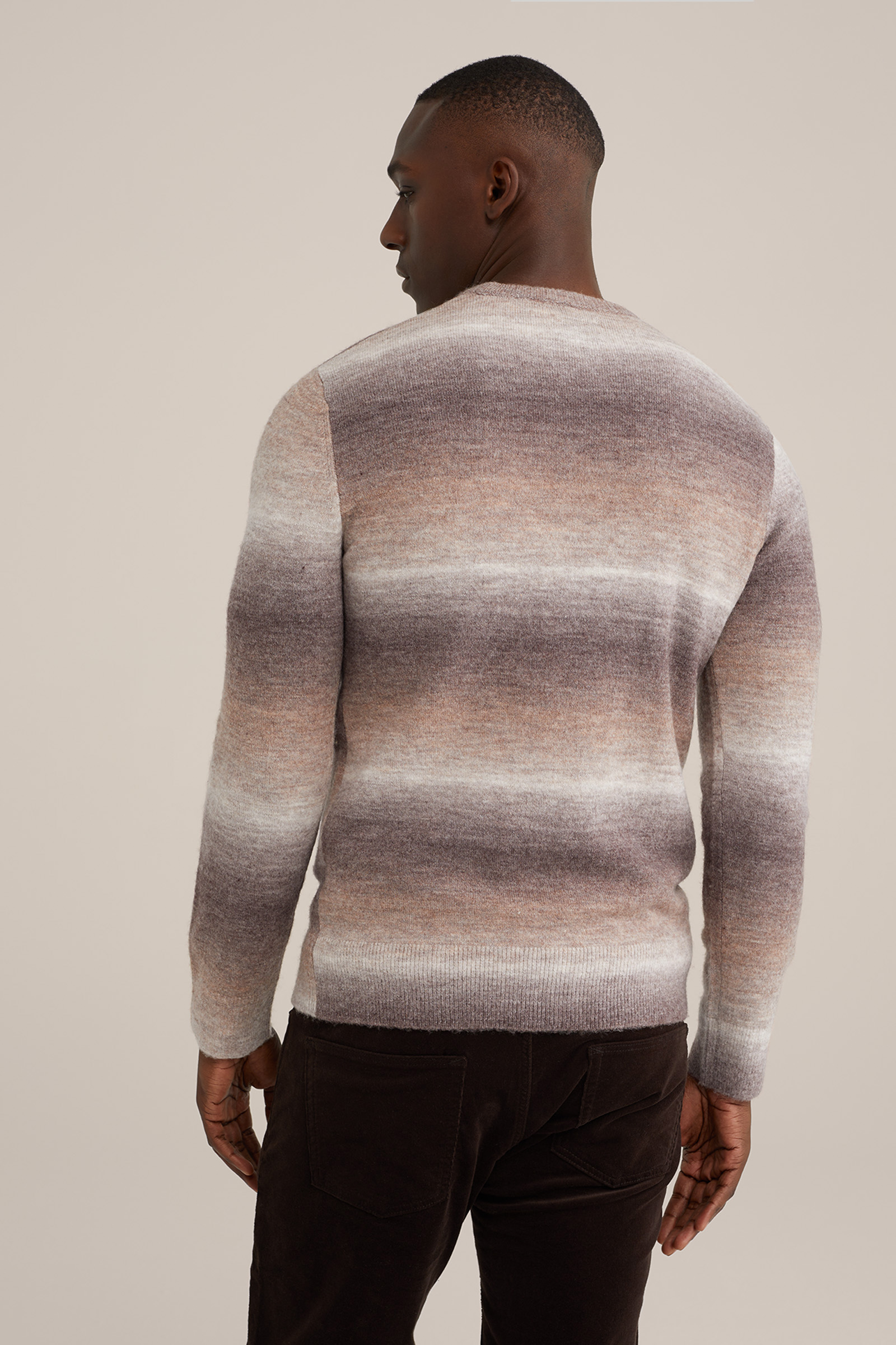 wolmix trui met dessin WE Fashion Bruin