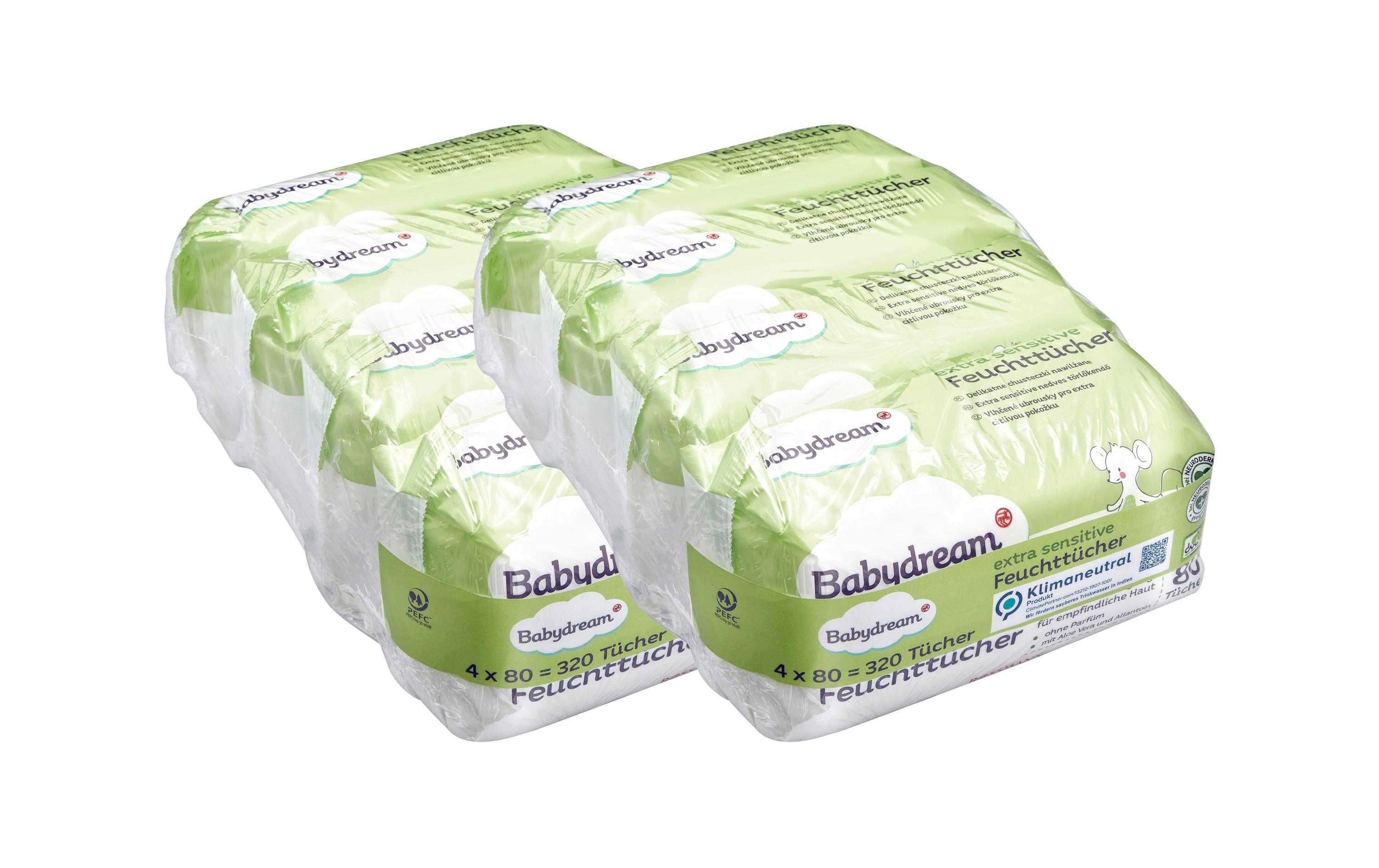 Feuchttücher Extra Sensitive, Vorteilspackung 8 x 80 Stk.Feuchtücher, Mehrfachpackung, 640 Stück