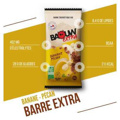 Barre énergétique Baouw Extra Banane/Pécan - 50g