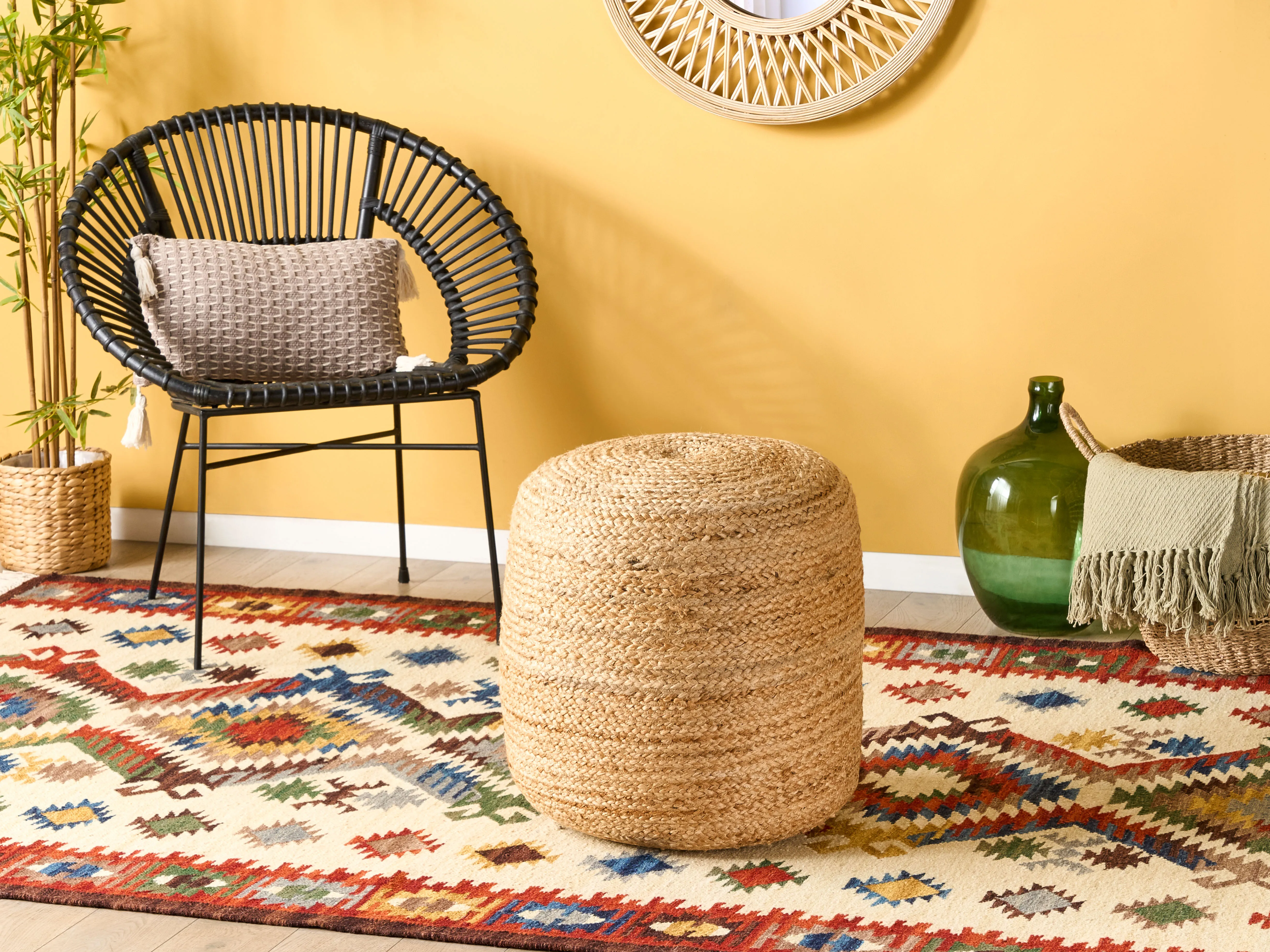 Poef DALAMA Jute Zandbeige