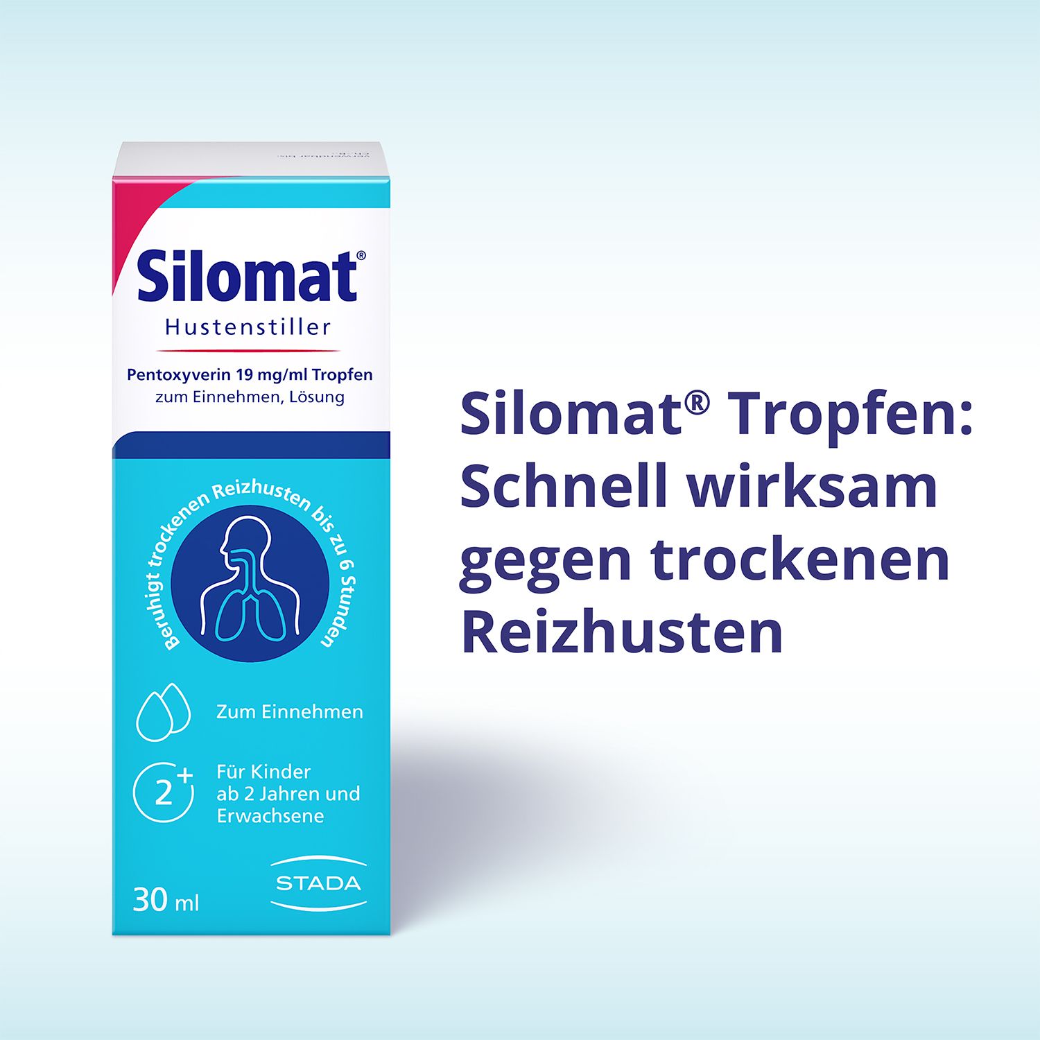 SILOMAT gegen Reizhusten Pentoxyverin Tropfen 30ml, Hustenstiller, für Erwachsene und Kinder ab 2 Jahren