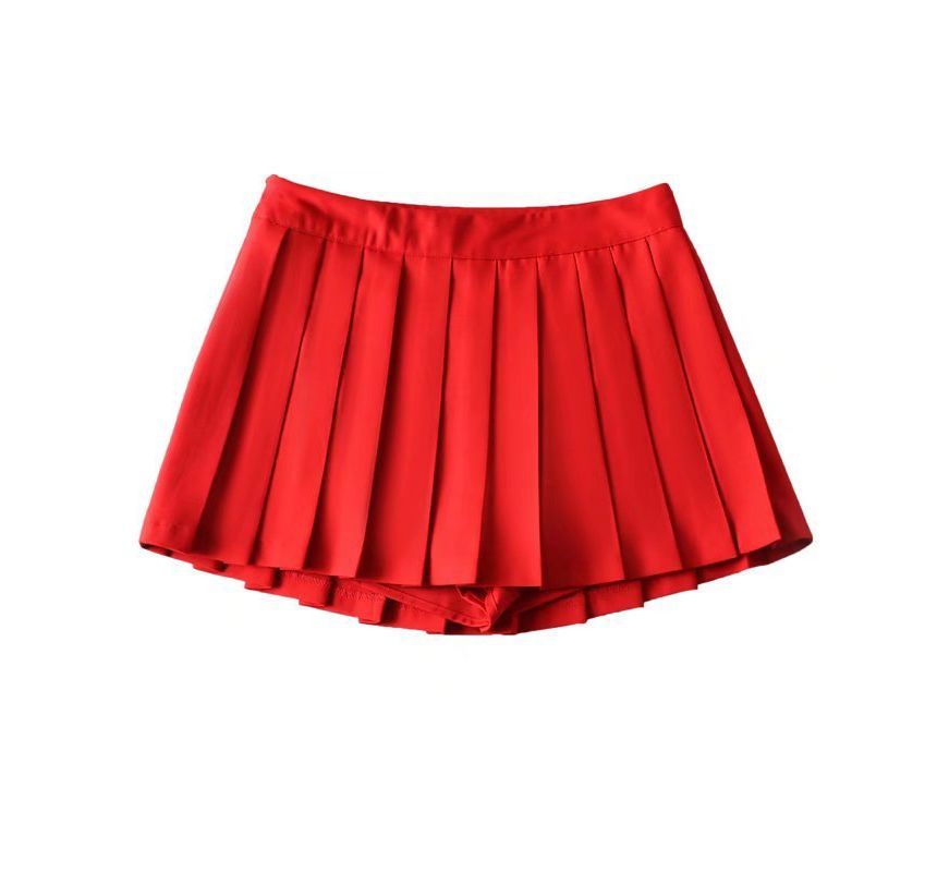 Osion - Mini geplooide rok met hoge taille