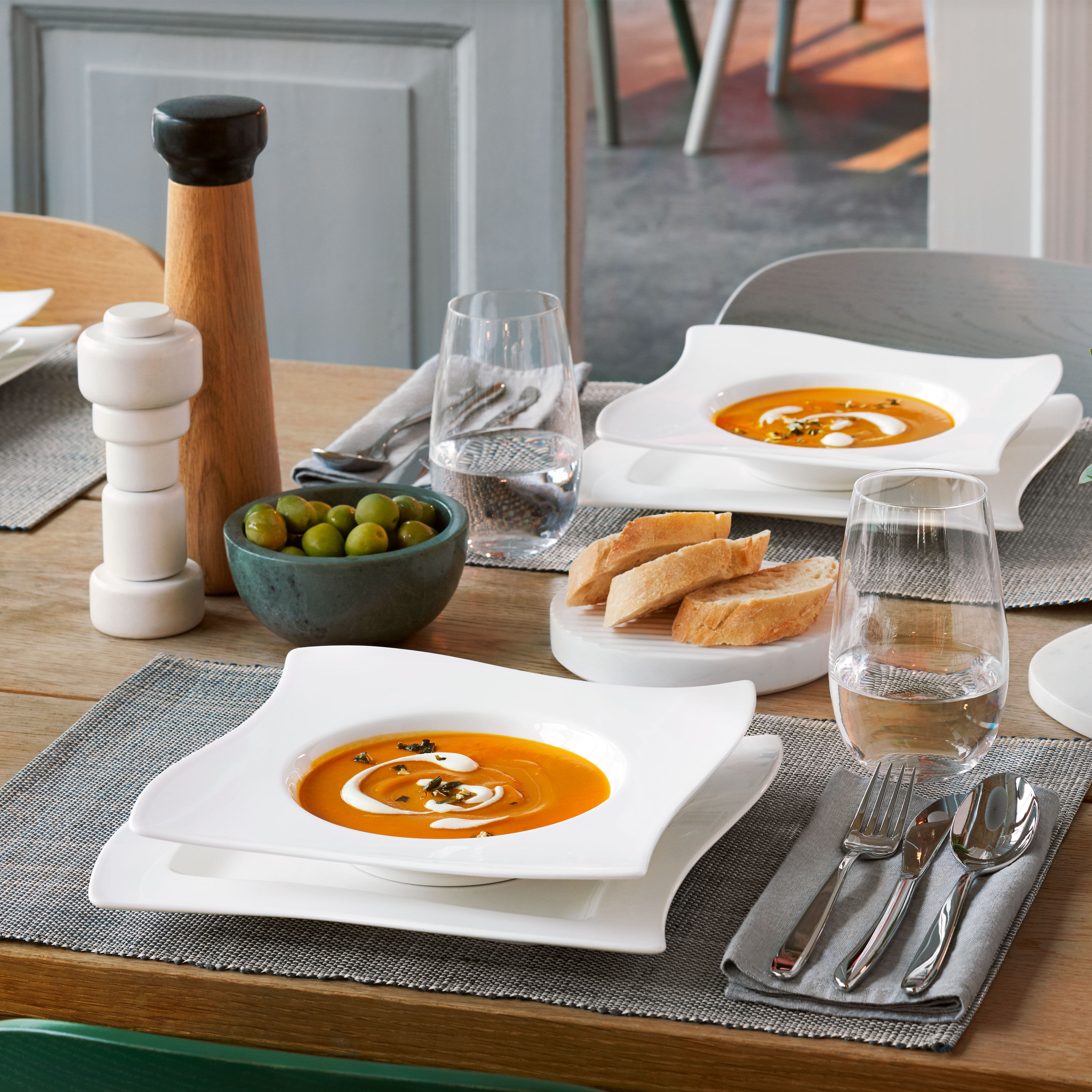NewWave Dinnerware set White, Premium Porcelain