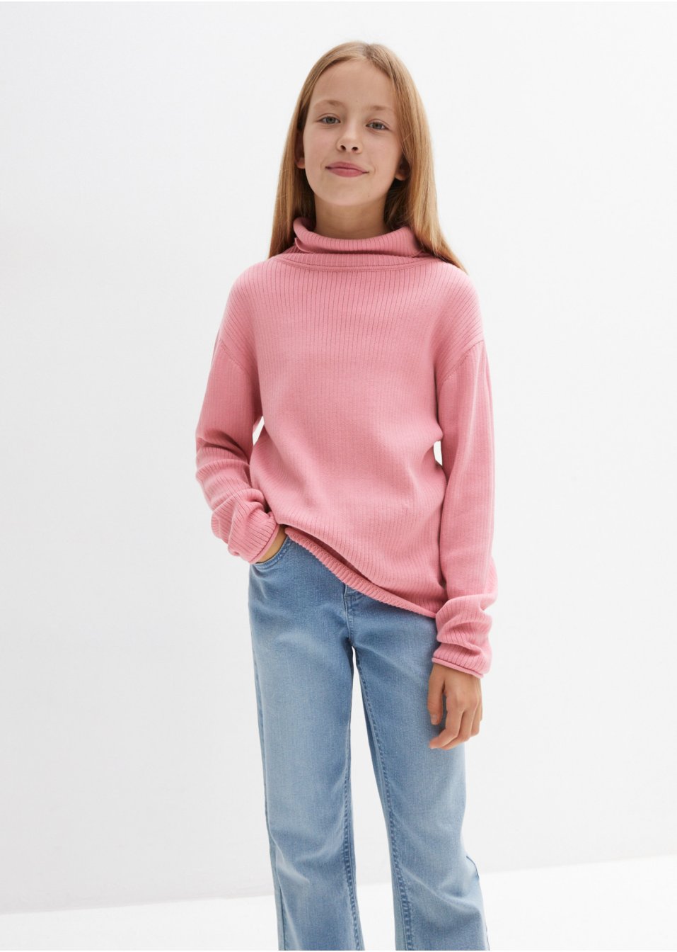 Pull col roulé fille