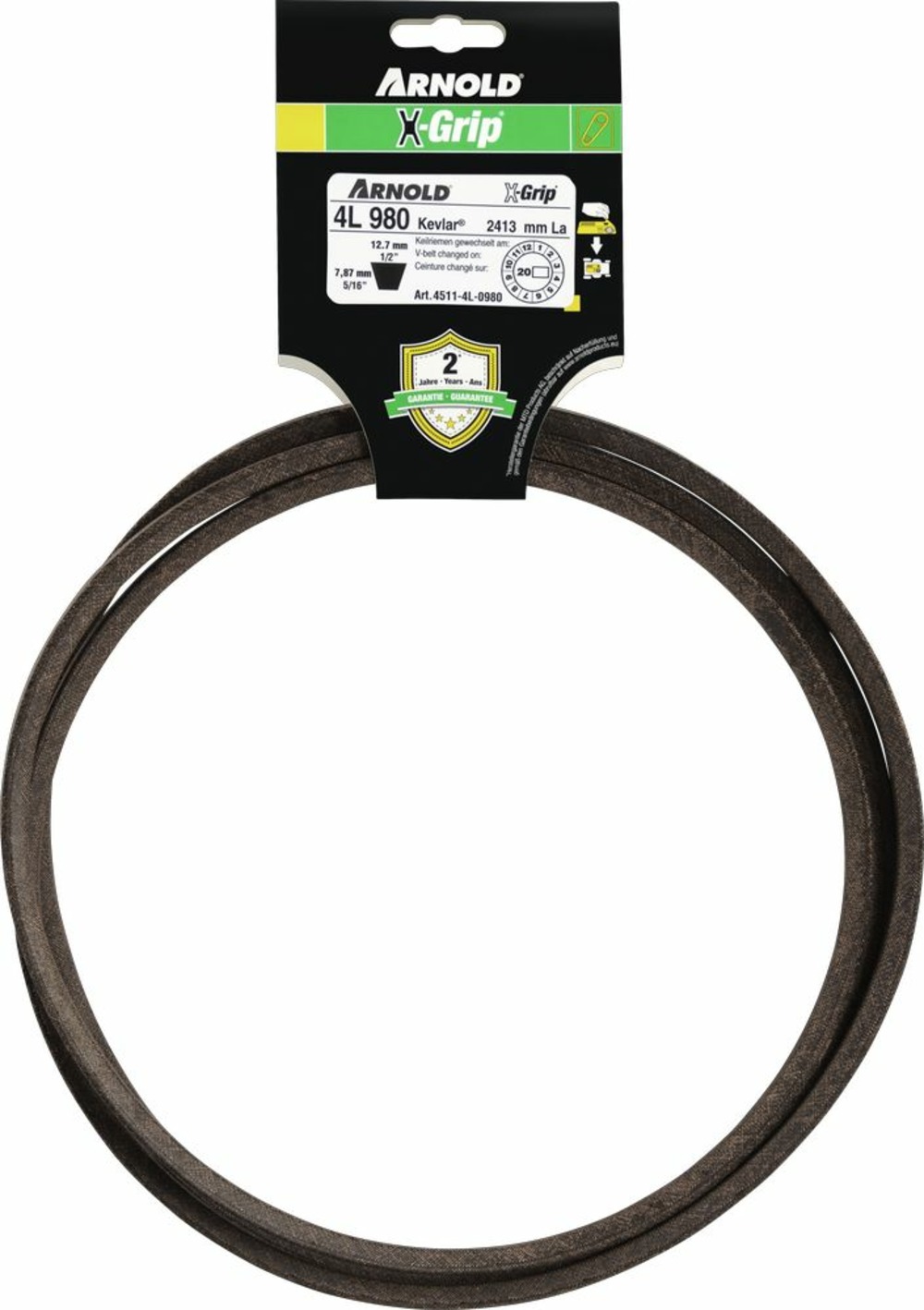 Courroie trapézoïdale x-grip v de type 4l980