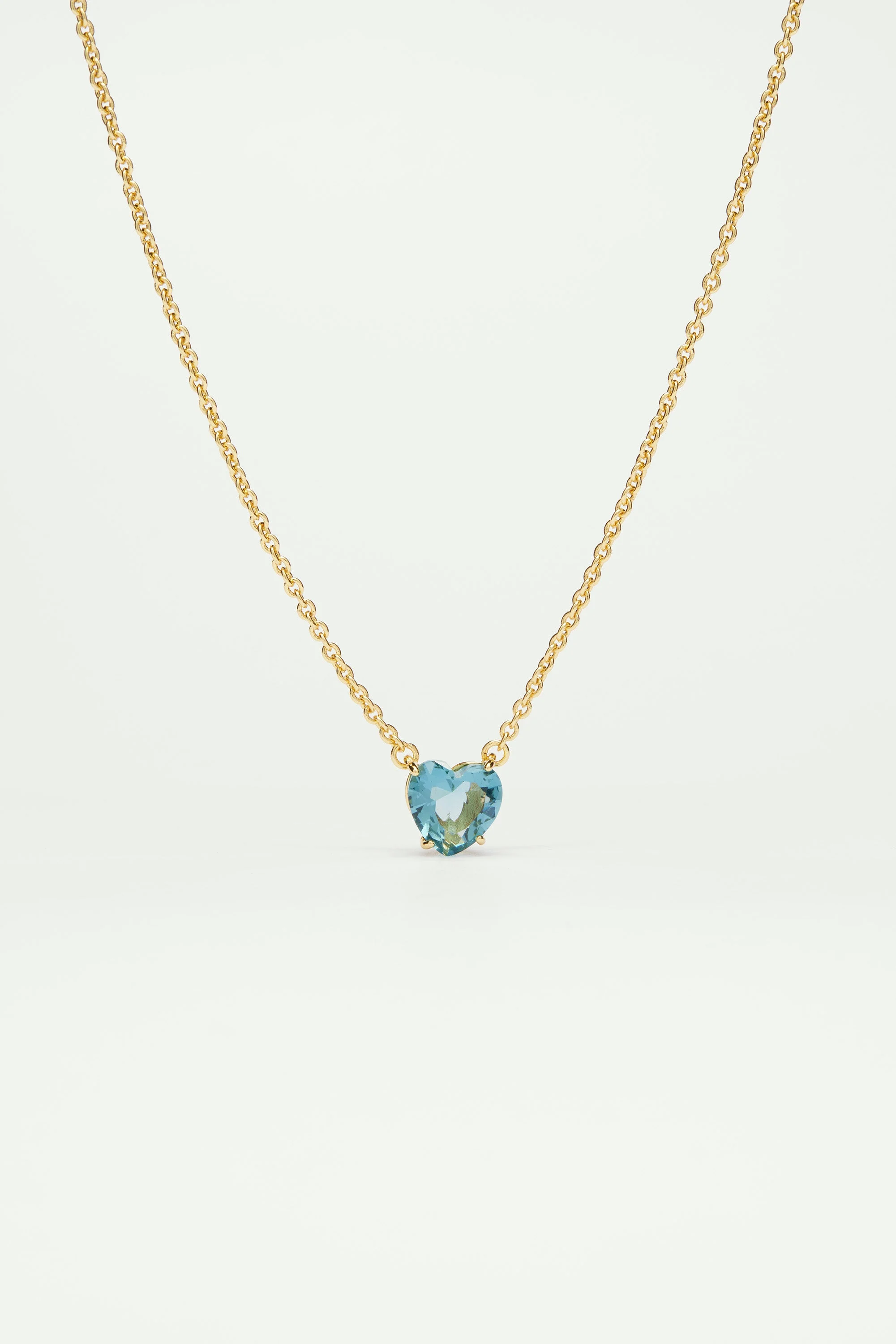 Collier pendentif pierre cœur la diamantine acqua azzura | Bleu