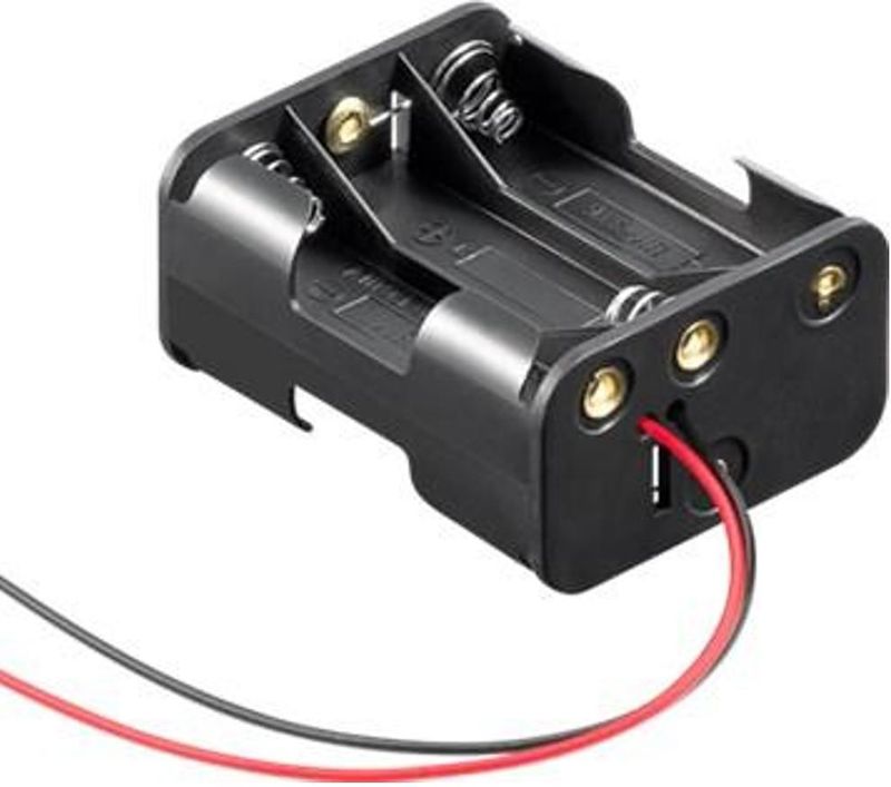Batterijhouder voor 6 AA-batterijen - kabel met open einde