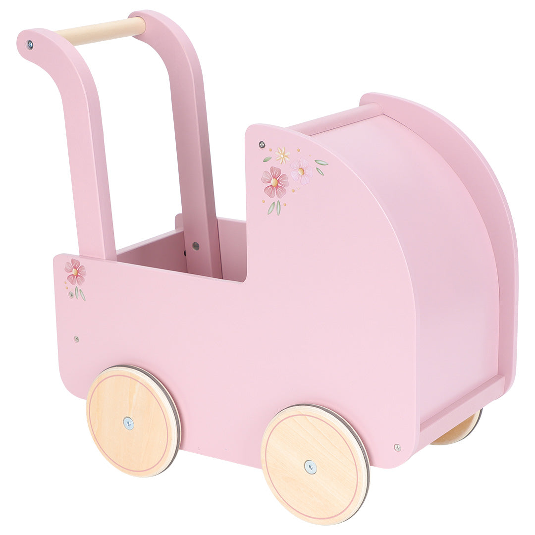 little dutch houten poppenwagen - roze