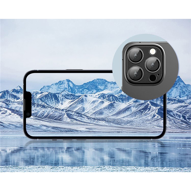 iPhone 15 Pro / iPhone 15 Pro Max Alu Ultra Clear Kamera Objektiv Protector Vollschutz mit Panzer Glas - Grau