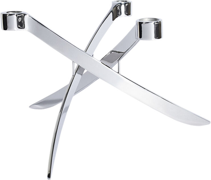 Uyuni LIGHTARCH Candle Holder 3 arm Taper, Chrome 28 x 17 CM Chrome