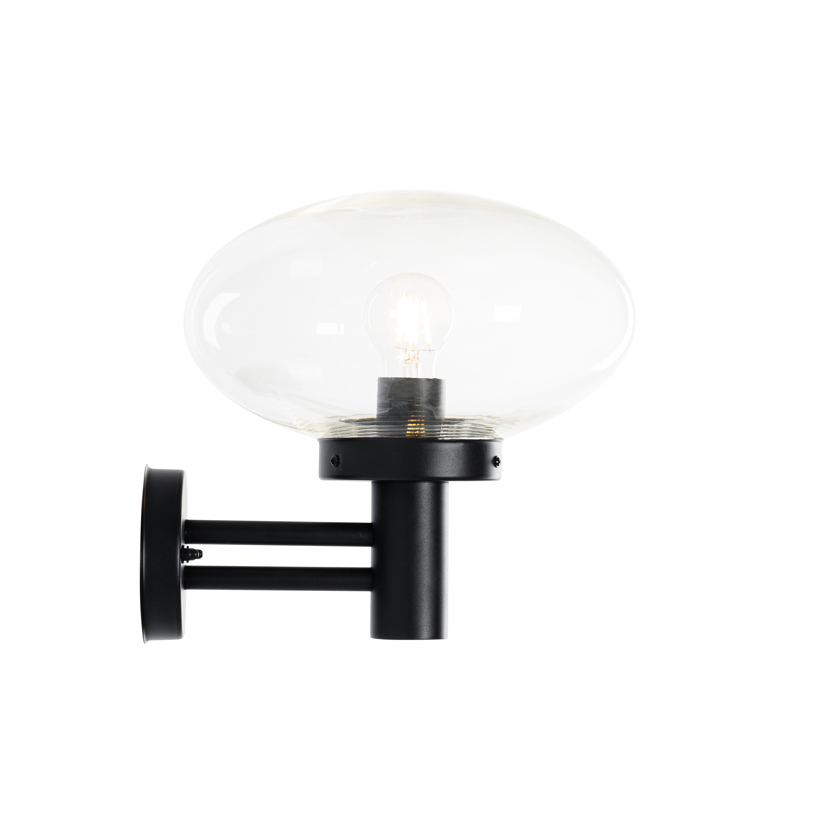 Moderne buiten wandlamp zwart met glas - Elly
