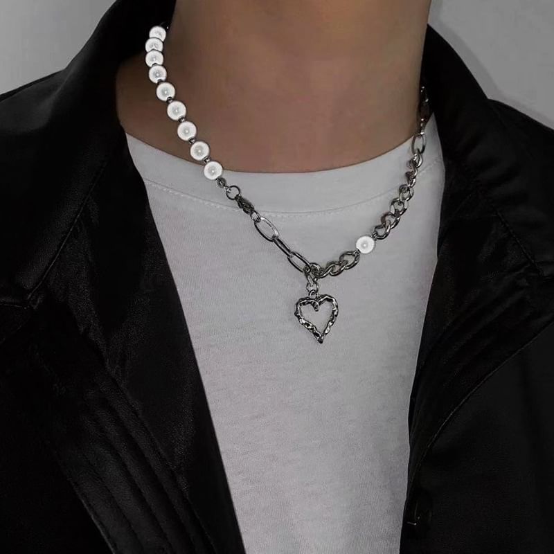 Malikasa - Hartvormige hanger van roestvrij staal, choker/armband (verschillende ontwerpen)