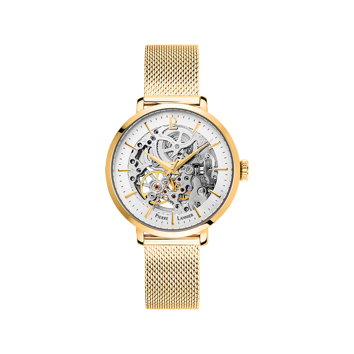 Montre Pierre Lannier Automatic femme automatique acier doré jaune