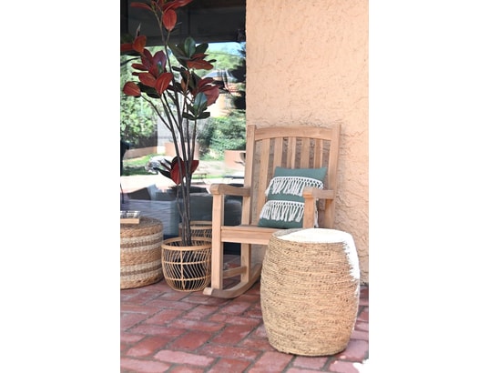 PEGANE - Repose-pieds, tabouret en corde de chanvre naturel - d. 45 x...