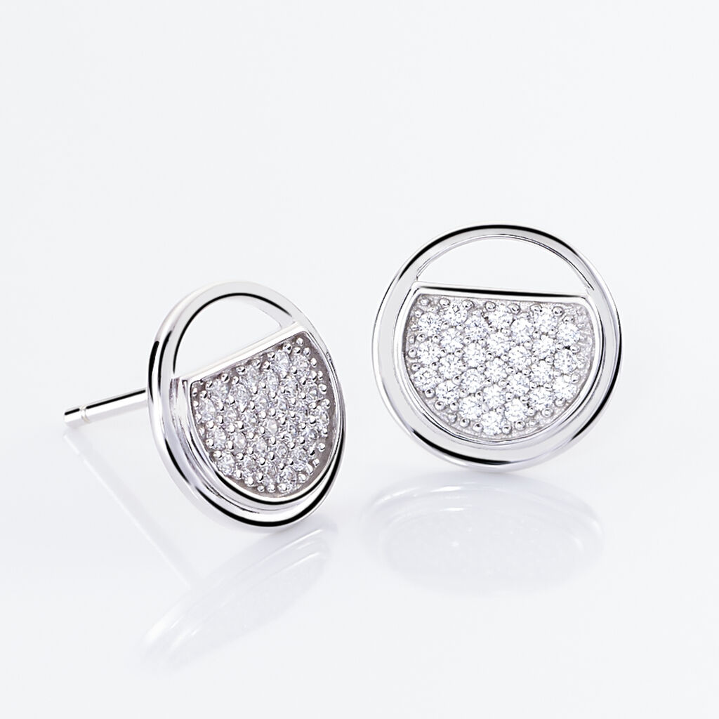 Boucles D'oreilles Puces Laetizia Clara Argent  Oxyde De Zirconium