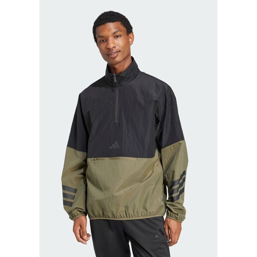 Adidas Sweat-shirt toile demi-zip 3 bandes Future Icons