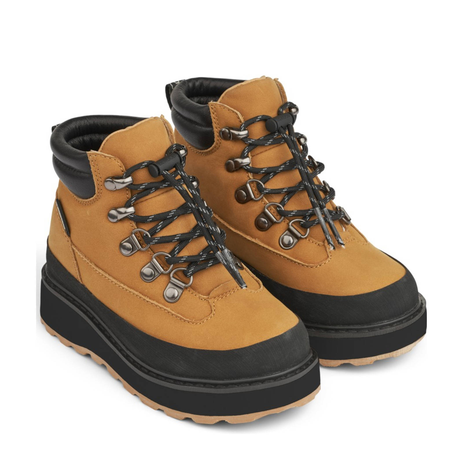 Liewood Lucien  gevoerde leren veterboots 2194 Golden / caramel black